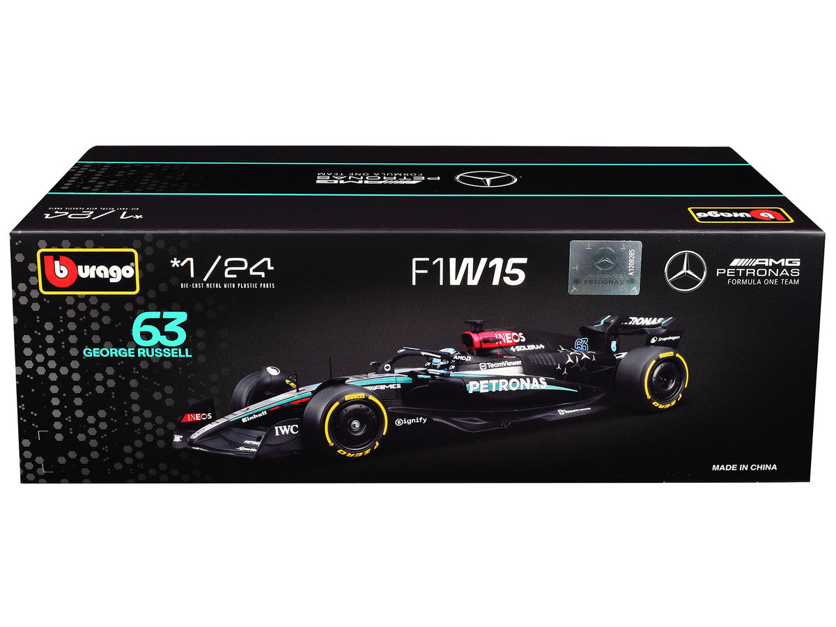 Mercedes-AMG F1 W15 E Performance #63 George Russell "Petronas" Formula One F1 "World Championship" (2024) 1/24 Diecast Model Car by Bburago Bburago