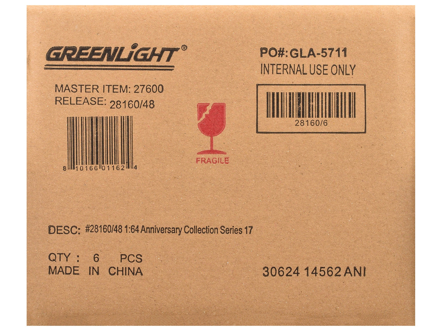 "Anniversary Collection" Set of 6 pieces Series 17 1/64 Diecast Model Cars by Greenlight