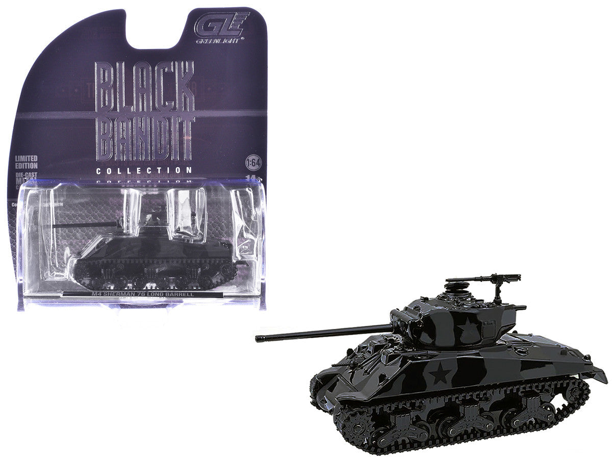 M4 Sherman 76 Long Barrell Tank Black Camouflage "Black Bandit" Series 30 1/64 Diecast Model Car by Greenlight Greenlight