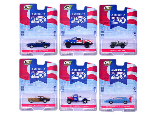 "Anniversary Collection" Series 18 Set of 6 pieces "America 250 Edition" 1/64 Diecast Model Cars by Greenlight Greenlight