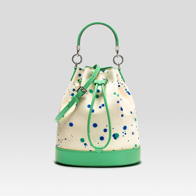 Top Layer Cowhide Cross Body Bucket Bag Large Capacity Handbag LadyShow.Store