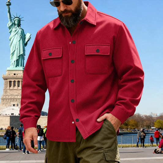 American Heavyweight Loose Fleece-lined Men's Outdoor Workwear Warm Jacket CJD