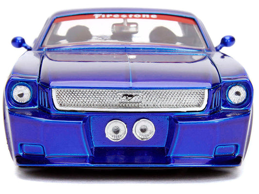 1965 Ford Mustang #5 "L. John's Racing" Candy Blue with Flame Graphics "Bigtime Muscle" Series 1/24 Diecast Model Car by Jada Jada