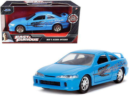 Mia's Acura Integra RHD (Right Hand Drive) Blue "The Fast and the Furious" Movie 1/24 Diecast Model Car by Jada