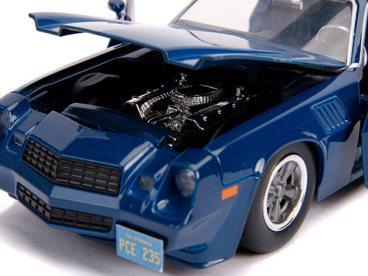 Billy's Chevrolet Camaro Z28 Dark Blue with Collectible Coin "Stranger Things" (2016) TV Series 1/24 Diecast Model Car by Jada Jada