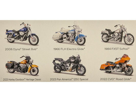 Harley-Davidson Motorcycles 6 piece Set Series 44 1/18 Diecast Models by Maisto