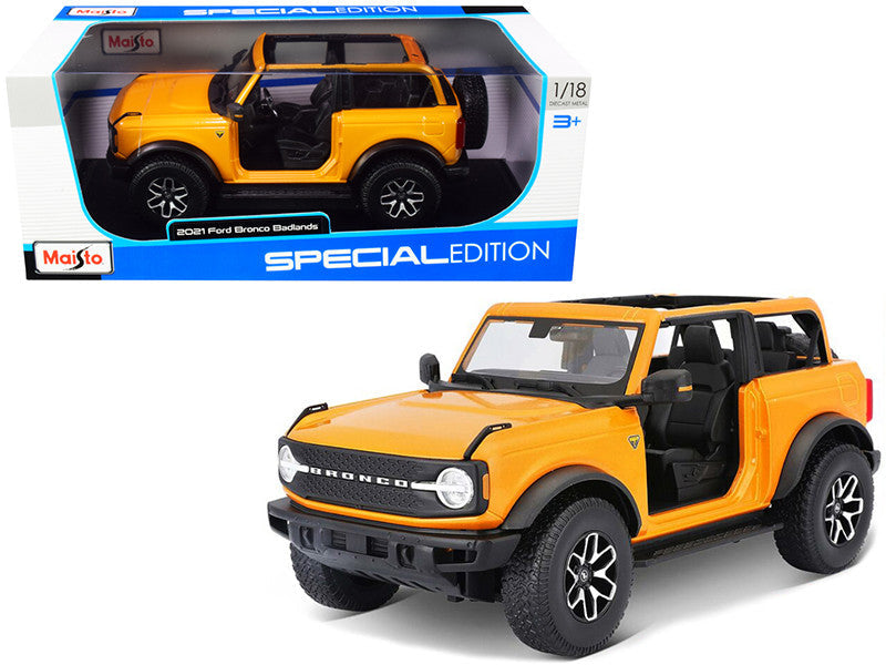2021 Ford Bronco Badlands Orange Metallic "Special Edition" 1/18 Diecast Model Car by Maisto Maisto