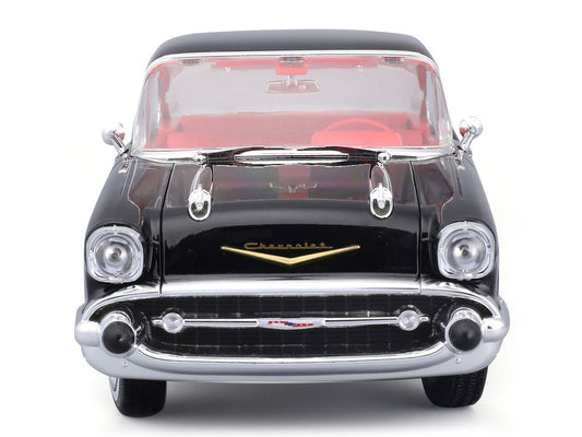 1957 Chevrolet Bel Air Coupe Black with Red Interior "Special Edition" Series 1/18 Diecast Model Car by Maisto Maisto