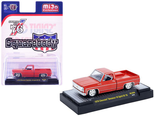 1976 Chevrolet Silverado Bonanza-10 Pickup Truck "Spirit of '76" Red Limited Edition to 12750 pieces Worldwide 1/64 Diecast Model Car by M2 Machines M2