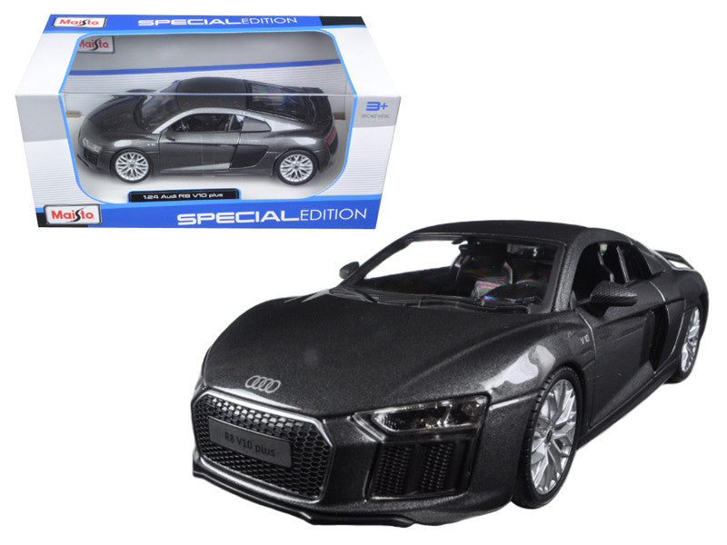 Audi R8 V10 Plus Gray Metallic "Special Edition" 1/24 Diecast Model Car by Maisto Maisto