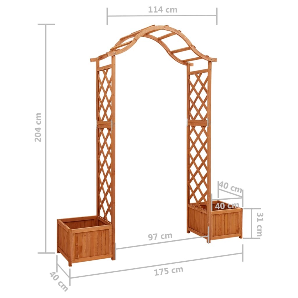 Garden Pergola with Planter Solid Firwood W2B