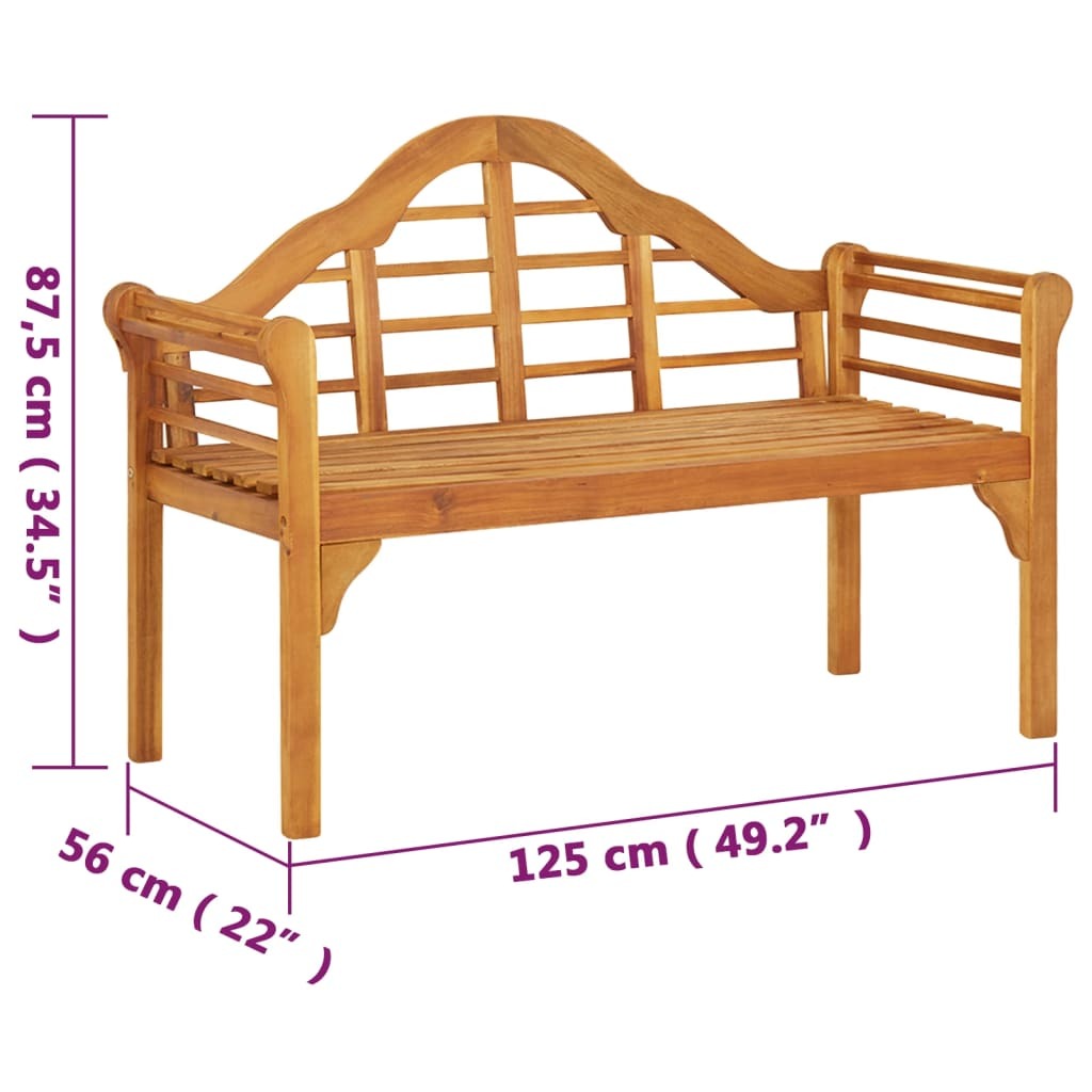 Patio Bench 49.2" Solid Wood Acacia W2B