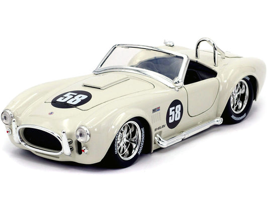 1965 Shelby Cobra 427 S/C #58 Cream "Bigtime Muscle" 1/24 Diecast Model Car by Jada Jada