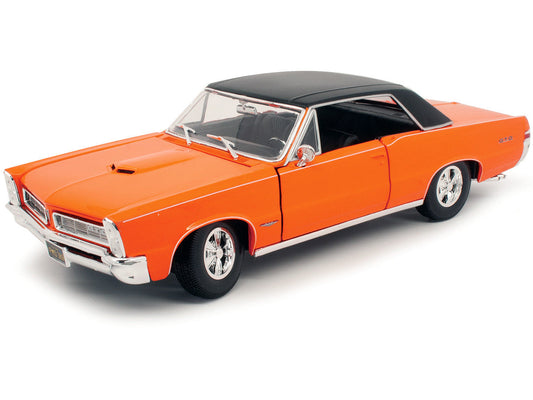 1965 Pontiac GTO Hurst Orange with Black Top and White Stripes "Special Edition" 1/18 Diecast Model Car by Maisto Maisto