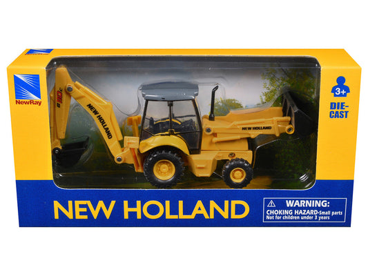 New Holland B110C Backhoe Loader Yellow Diecast Model by New Ray New Ray