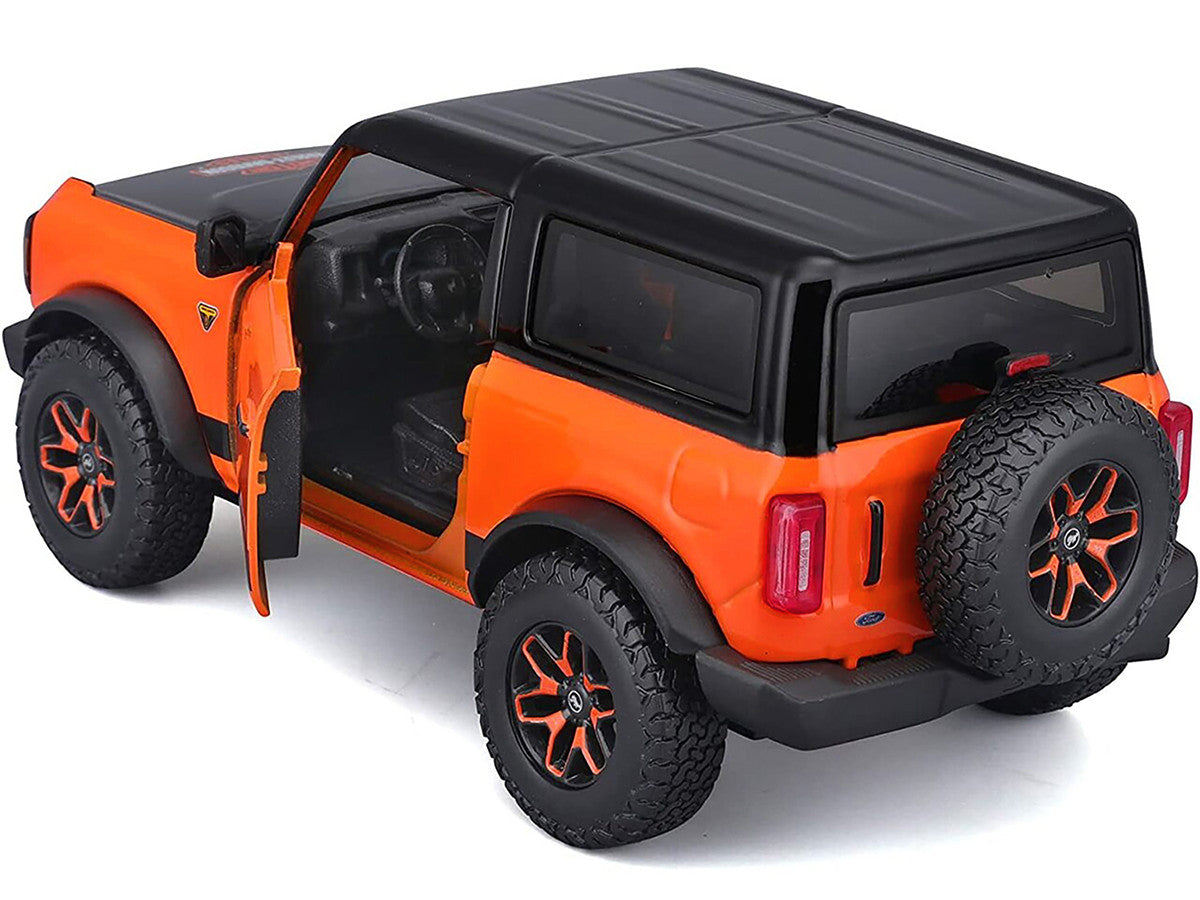 2021 Ford Bronco Badlands Orange and Black "Harley Davidson" "H-D Custom" Series 1/24 Diecast Model Car by Maisto Maisto