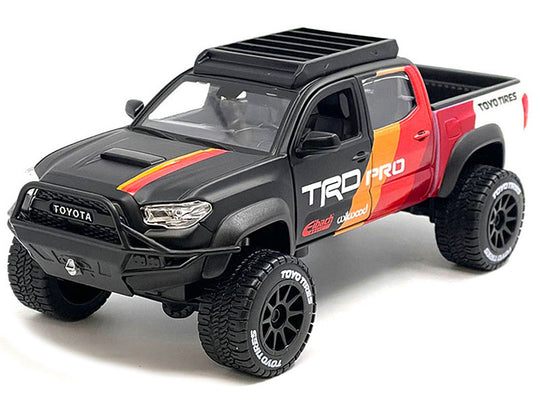 2023 Toyota Tacoma TRD PRO Off Road Pickup Truck Matt Black with Graphics and Roofrack "Maisto Design" Series 1/27 Diecast Model Car by Maisto Maisto