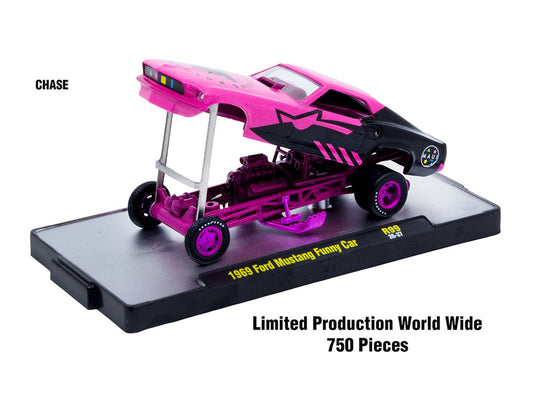 "Auto Meets" Set of 6 Cars IN DISPLAY CASES Release 99 Limited Edition 1/64 Diecast Model Cars by M2 Machines M2