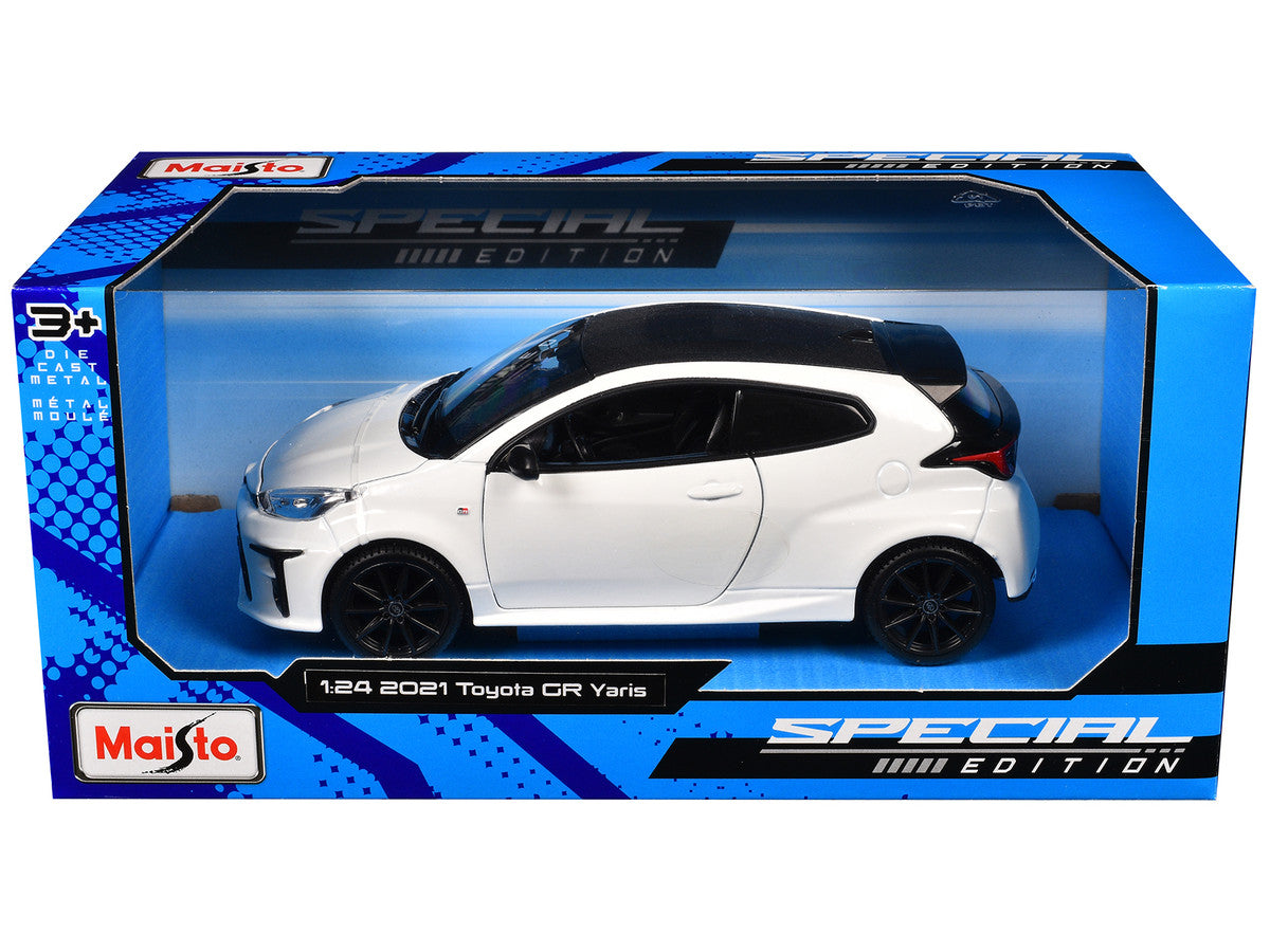 2021 Toyota GR Yaris White with Carbon Top "Special Edition" Series 1/24 Diecast Model Car by Maisto Maisto