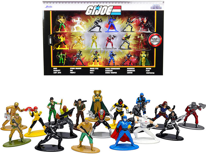 "G.I. Joe" Set of 18 Diecast Figurines "Nano Metalfigs" Series by Jada Jada