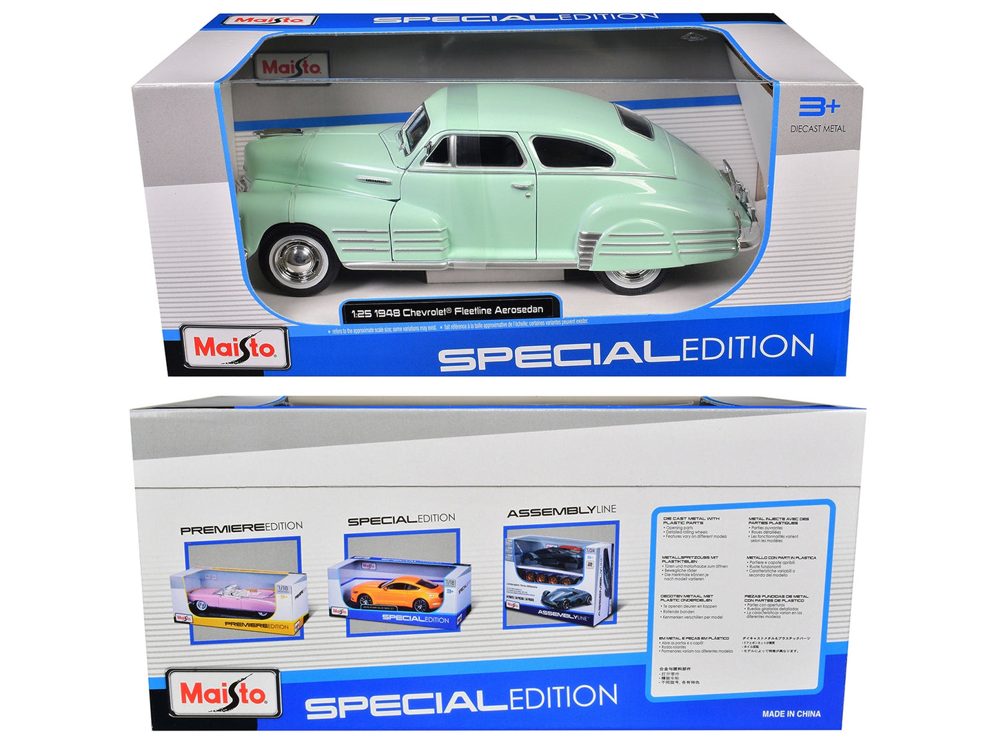 1948 Chevrolet Fleetline Aerosedan Light Green "Special Edition" Series 1/25 Diecast Model Car by Maisto