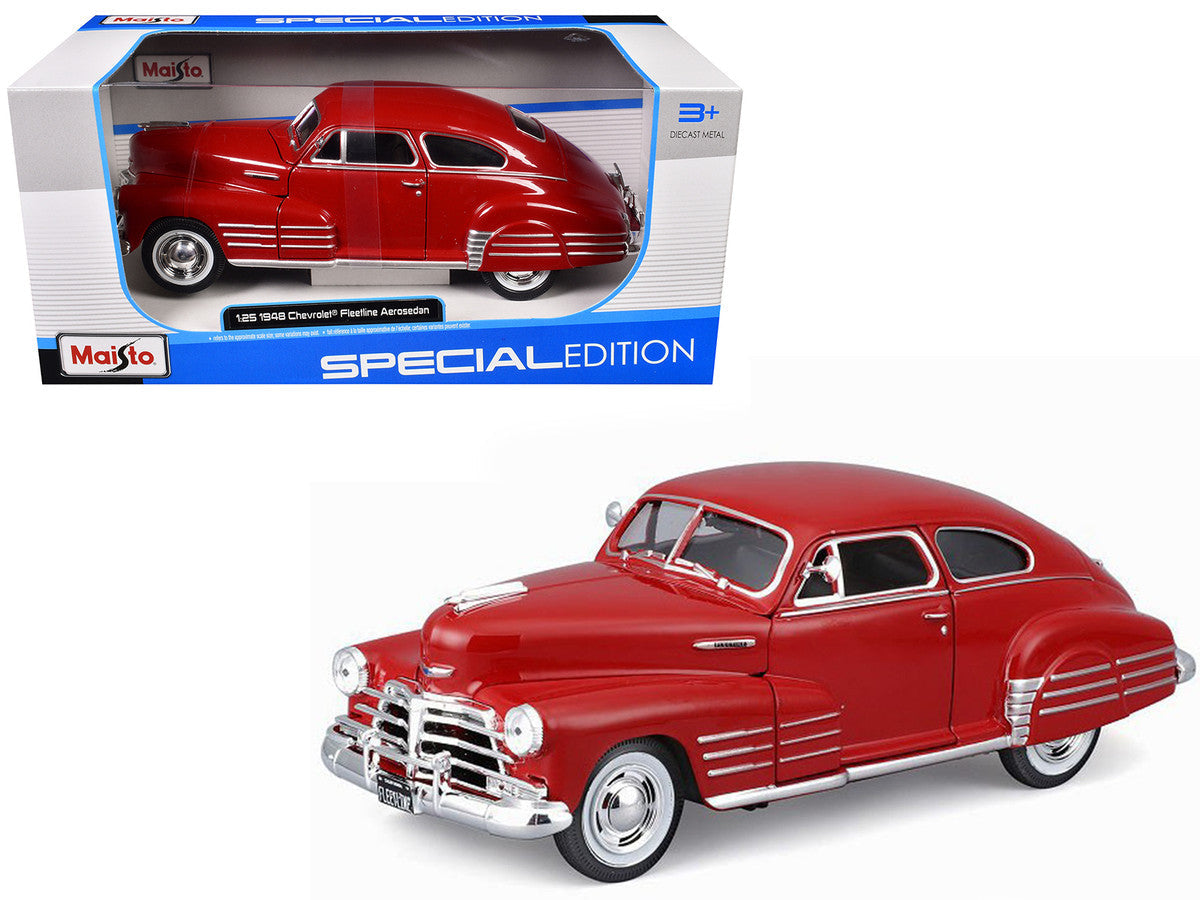 1948 Chevrolet Fleetline Aerosedan Red "Special Edition" Series 1/25 Diecast Model Car by Maisto Maisto