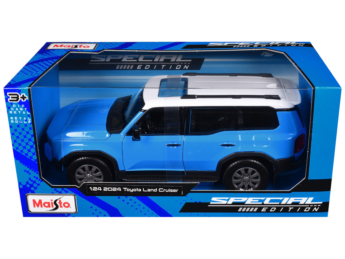 2024 Toyota Land Cruiser Blue with White Top "Special Edition" Series 1/24 Diecast Model Car by Maisto Maisto