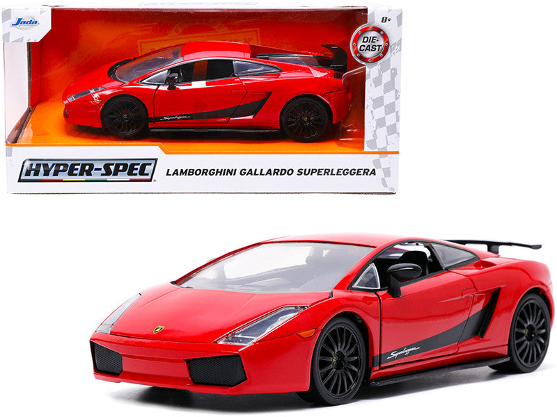 Lamborghini Gallardo Superleggera Red with Black Stripes "Hyper-Spec" Series 1/24 Diecast Model Car by Jada Jada
