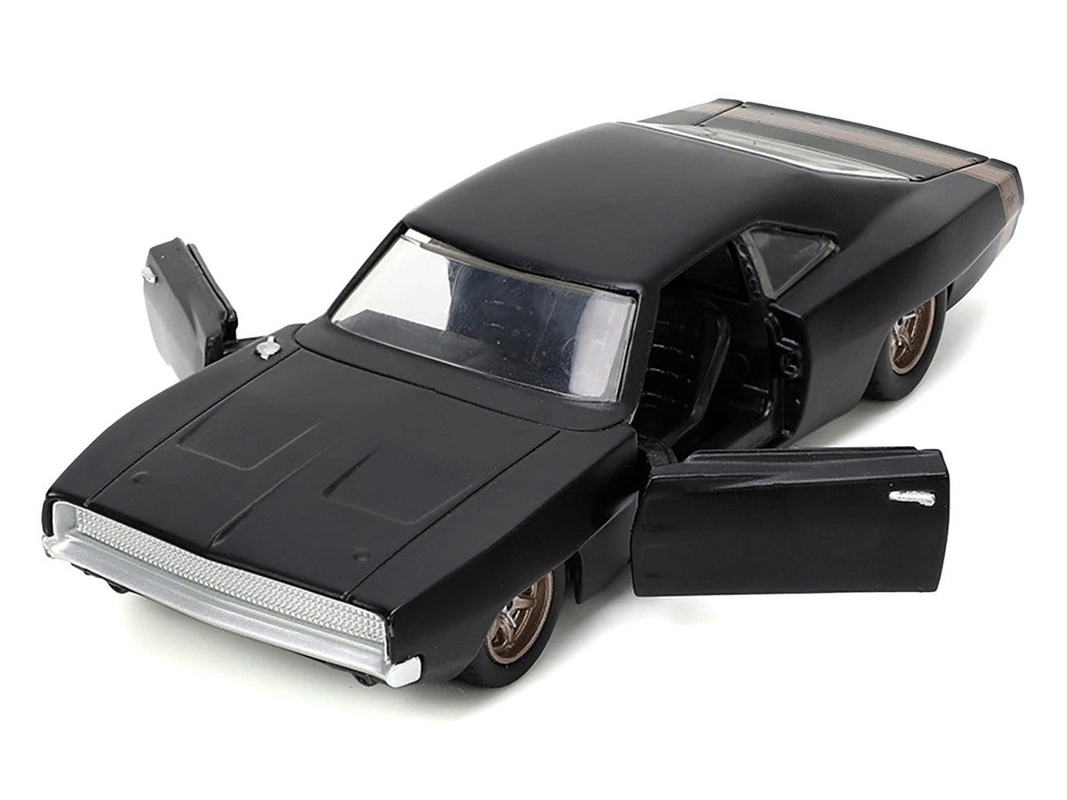 1968 Dodge Charger Widebody Matt Black with Bronze Tail Stripe "F9" (2021) Movie "25 Years of Fast & Furious" Series 1/32 Diecast Model Car by Jada Jada