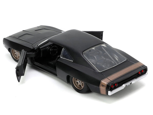 1968 Dodge Charger Widebody Matt Black with Bronze Tail Stripe "F9" (2021) Movie "25 Years of Fast & Furious" Series 1/32 Diecast Model Car by Jada Jada