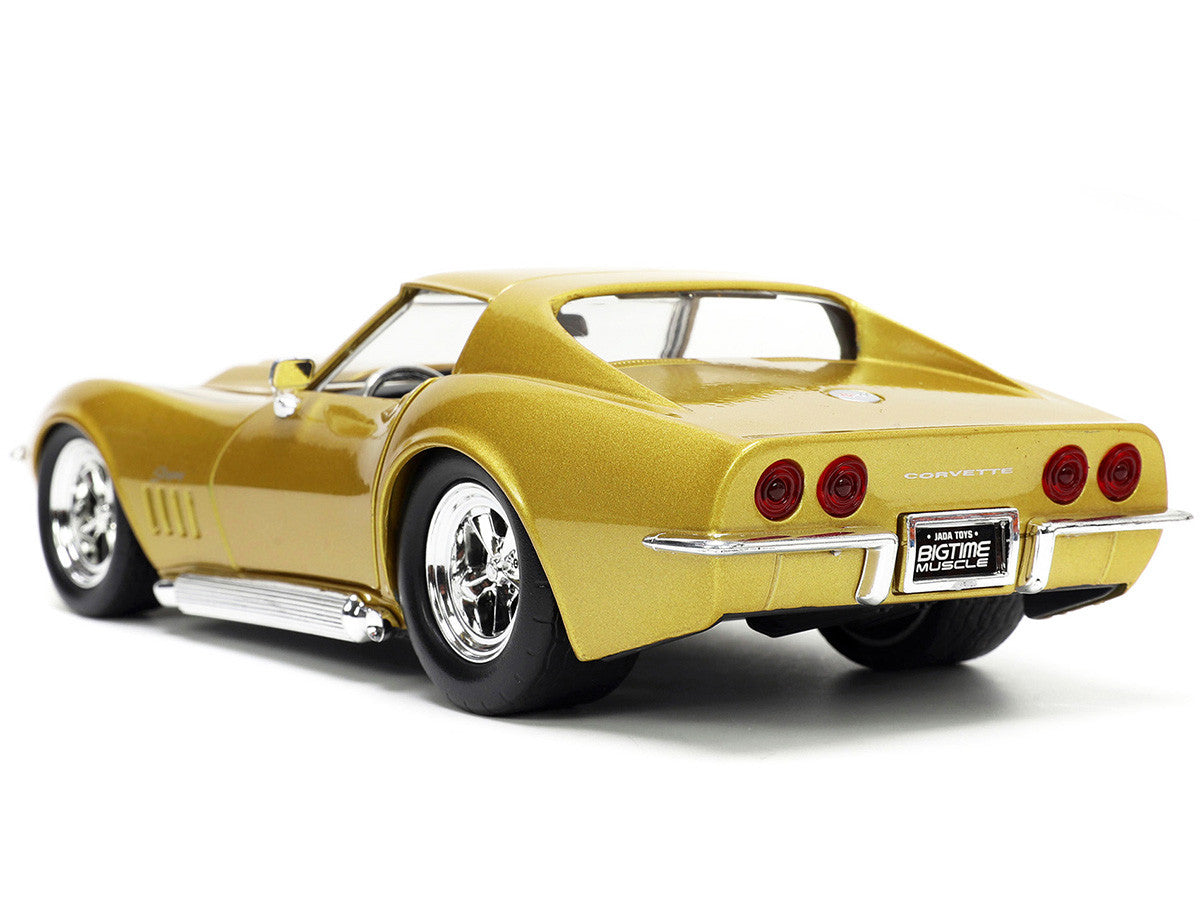 1969 Chevrolet Corvette Stingray ZL-1 Gold Metallic with Black Stripe "Bigtime Muscle" Series 1/24 Diecast Model Car by Jada Jada