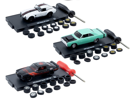 "Auto Wheels" 3 piece Car Set Release 14 Limited Edition to 2368 pieces Worldwide 1/64 Diecast Model Cars by M2 Machines-1