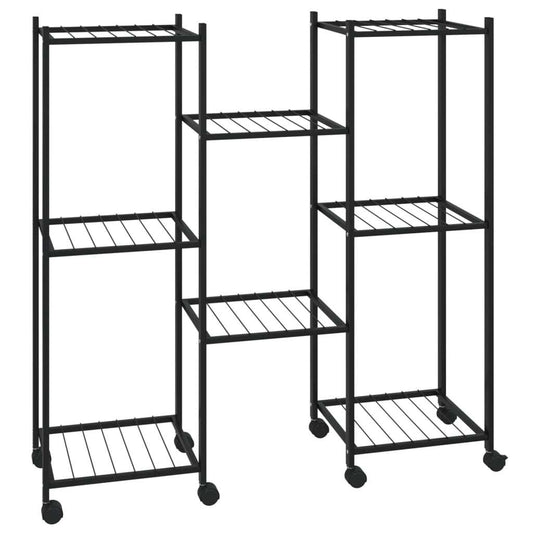 Flower Stand with Wheels 32.7"x9.8"x32.9" Black Iron W2B