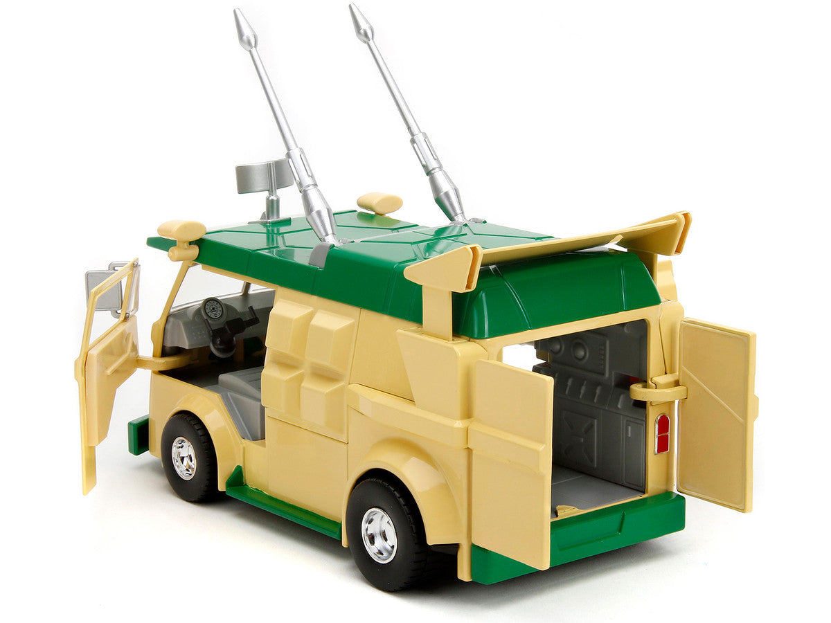 Party Wagon Green and Beige and Donatello Diecast Figure "Teenage Mutant Ninja Turtles" "Hollywood Rides" Series Diecast Model by Jada Jada