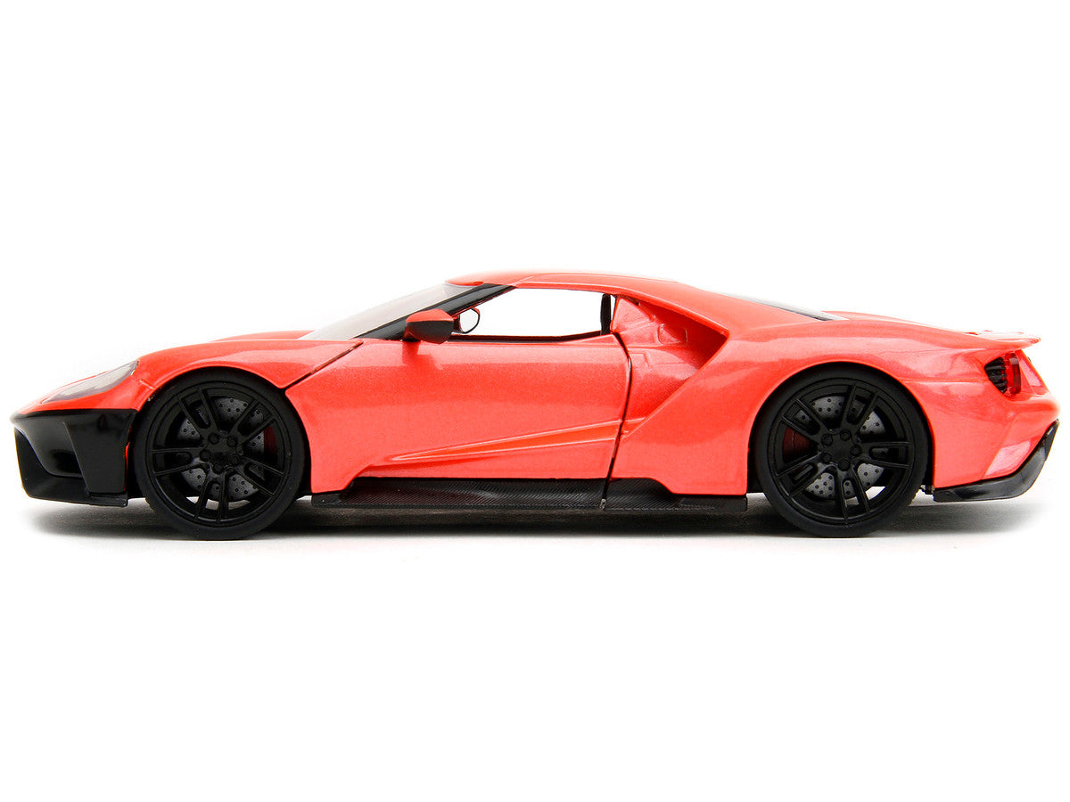 2017 Ford GT Light Red Metallic with Black Stripe "Pink Slips" Series 1/24 Diecast Model Car by Jada Jada