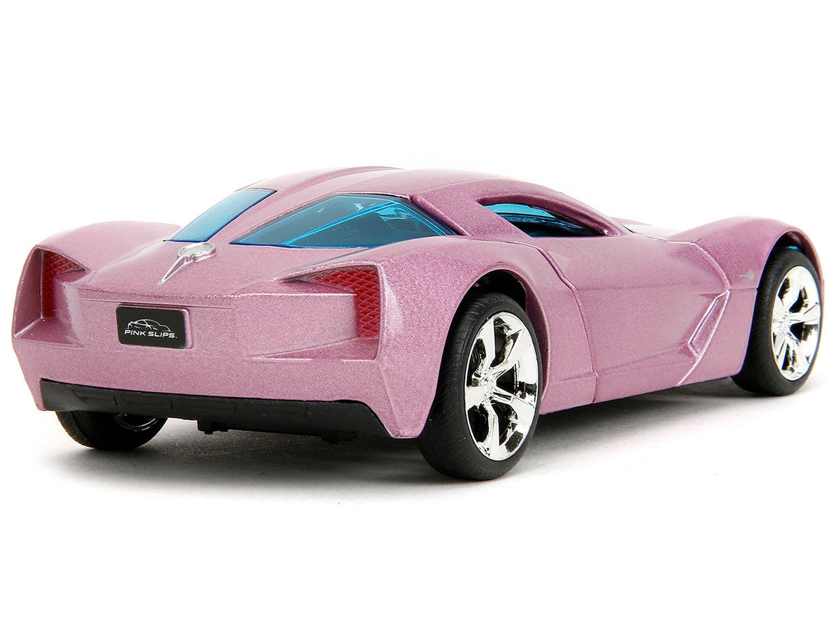 2009 Chevrolet Corvette Stingray Concept Pink Metallic with Blue Tinted Windows "Pink Slips" Series 1/32 Diecast Model Car by Jada Jada