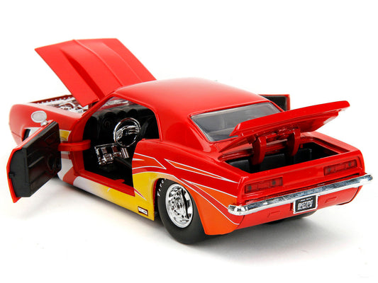 1969 Chevrolet Camaro Red with Graphics "BigTime Muscle" Series 1/24 Diecast Model Car by Jada Jada
