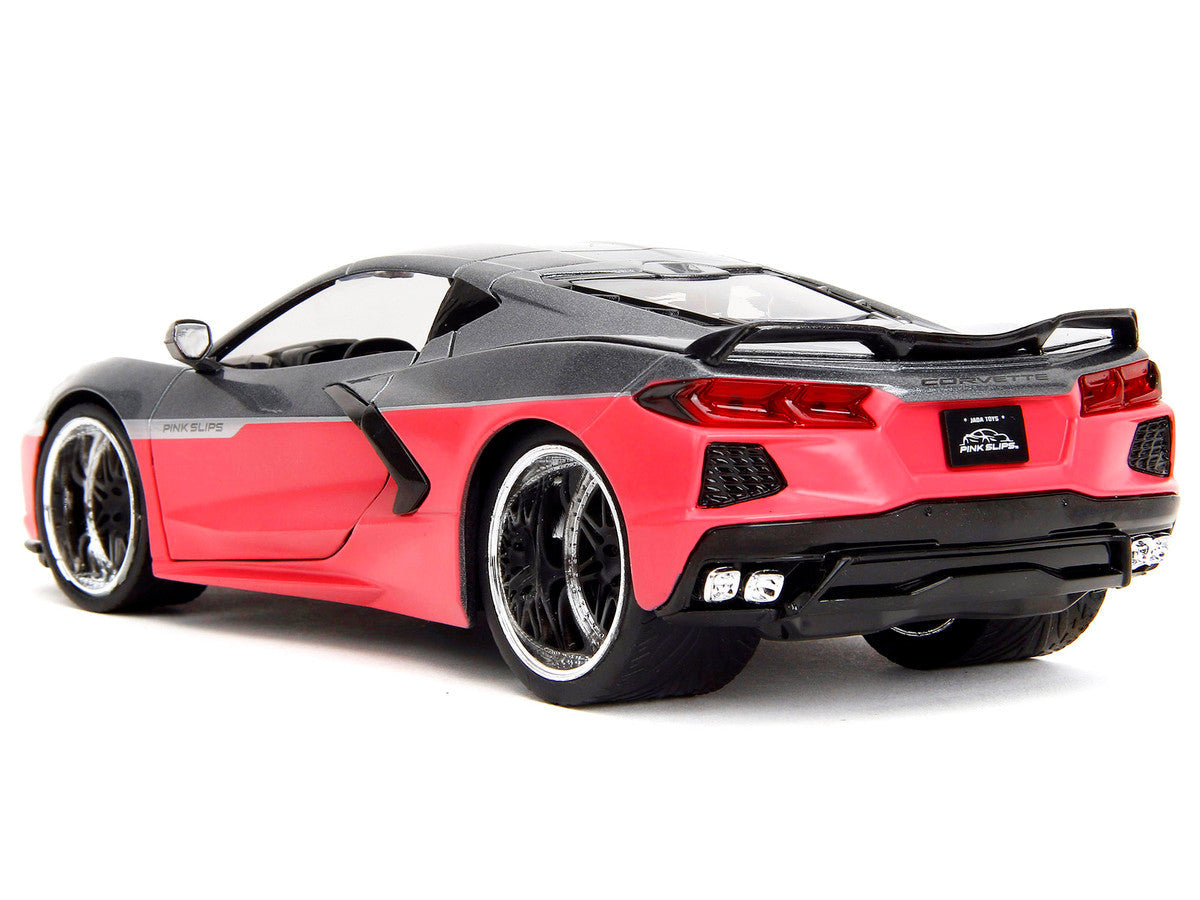 2020 Chevrolet Corvette Gray Metallic and Pink "Pink Slips" Series 1/24 Diecast Model Car by Jada Jada