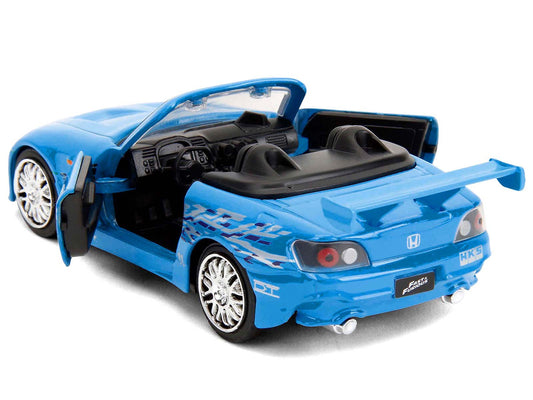 2001 Honda S2000 Convertible Blue with Graphics "Fast & Furious Remix - 25th Anniversary" Series 1/32 Diecast Model Car by Jada-1