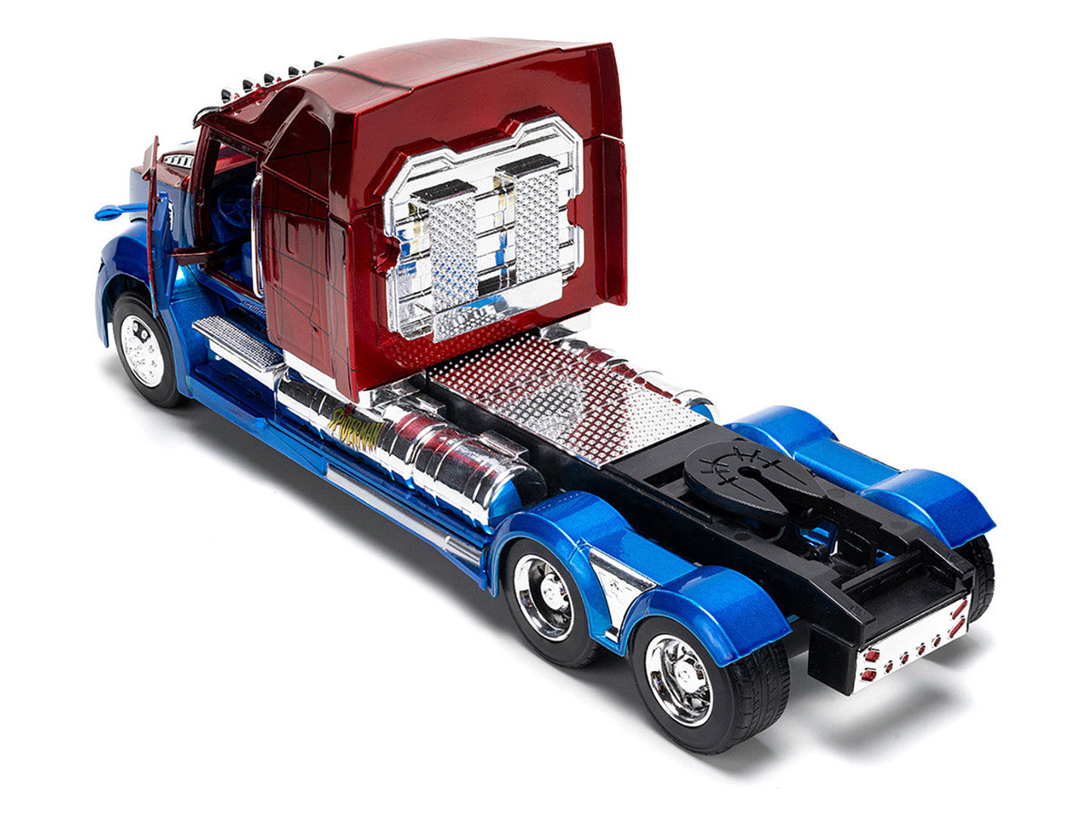 Western Star 57X Truck Tractor "Spider-Man" Blue and Red Metallic "Hollywood Rides" Series 1/24 Diecast Model by Jada Jada
