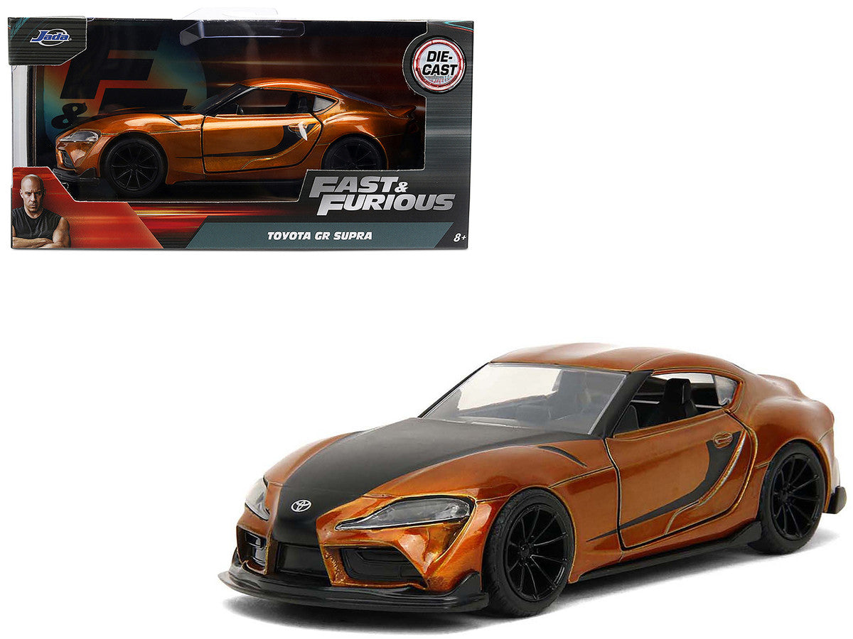 2020 Toyota Supra Orange Metallic with Black Stripes "F9" (2021) Movie "Fast & Furious" Series 1/32 Diecast Model Car by Jada Jada