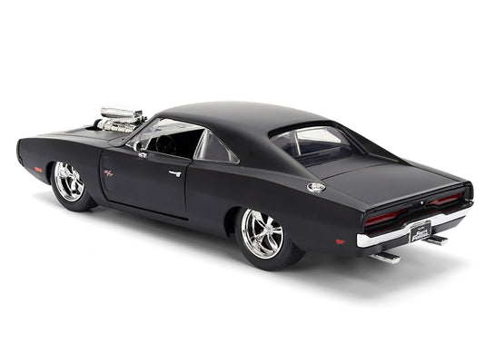 1970 Dodge Charger R/T Matt Black "Fast & Furious" (2009) Movie "Fast & Furious" Series 1/24 Diecast Model Car by Jada