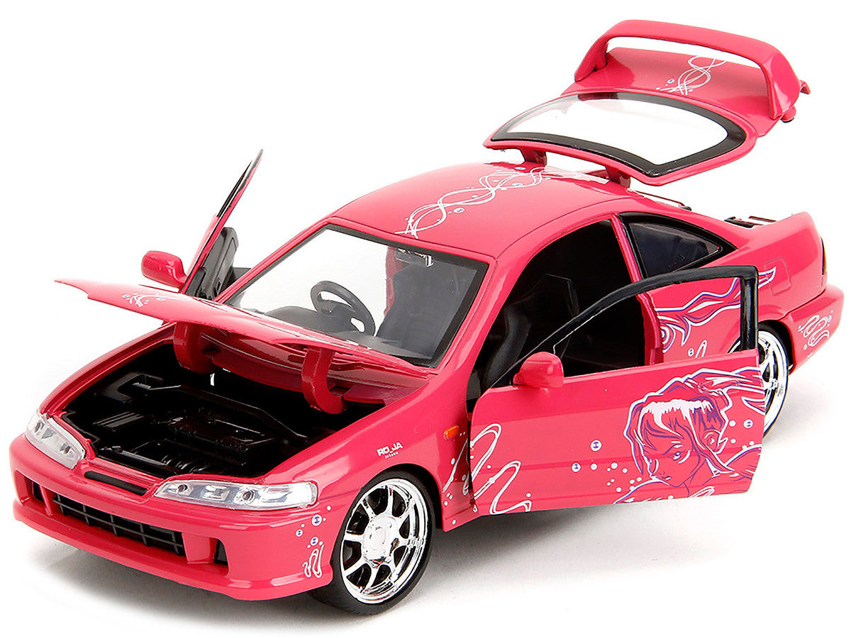 1995 Honda Integra Type R Pink with Graphics "Fast & Furious Remix" Series 1/24 Diecast Model Car by Jada Jada