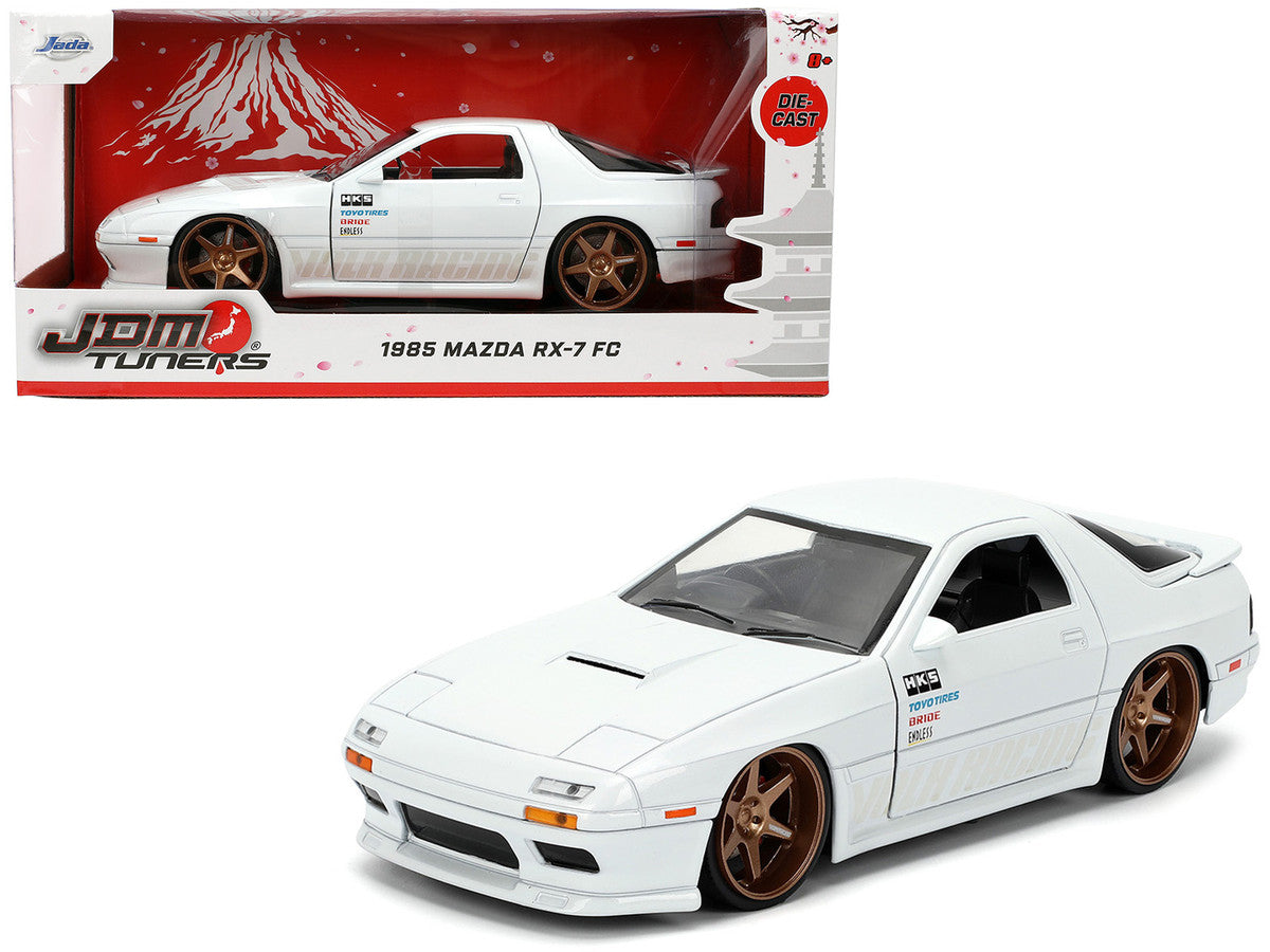 1985 Mazda RX-7 White "JDM Tuners" Series 1/24 Diecast Model Car by Jada Jada