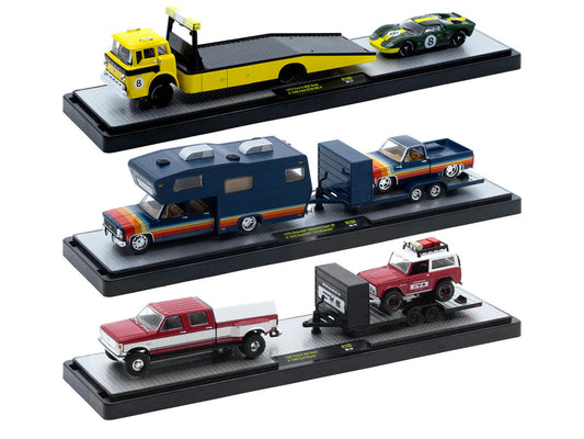 Auto Haulers Set of 3 Trucks Release 100 Limited Edition to 9600 pieces Worldwide 1/64 Diecast Models by M2 Machines M2