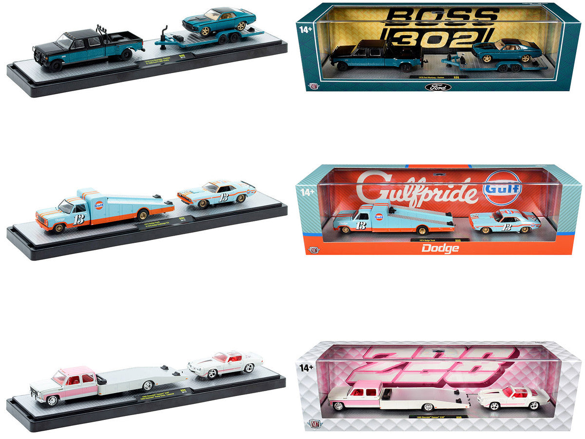 Auto Haulers Set of 3 Trucks Release 99 Limited Edition to 7600 pieces Worldwide 1/64 Diecast Models by M2 Machines-4