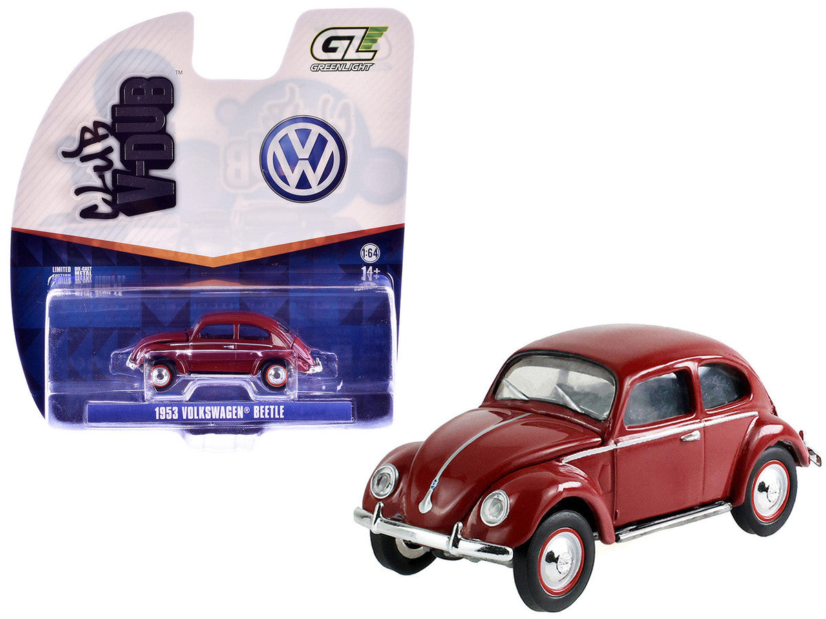 1953 Volkswagen Beetle Split Rear Window Dark Red "Club Vee-Dub" Series 22 1/64 Diecast Model Car by Greenlight Greenlight
