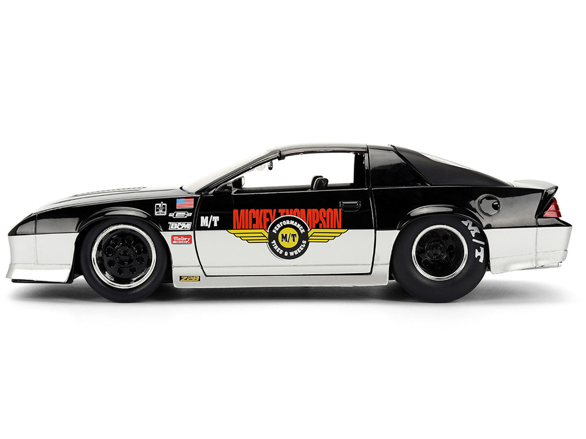 1985 Chevrolet Camaro Z28 "Mickey Thompson" Black and Silver Metallic "Bigtime Muscle" Series 1/24 Diecast Model Car by Jada Jada