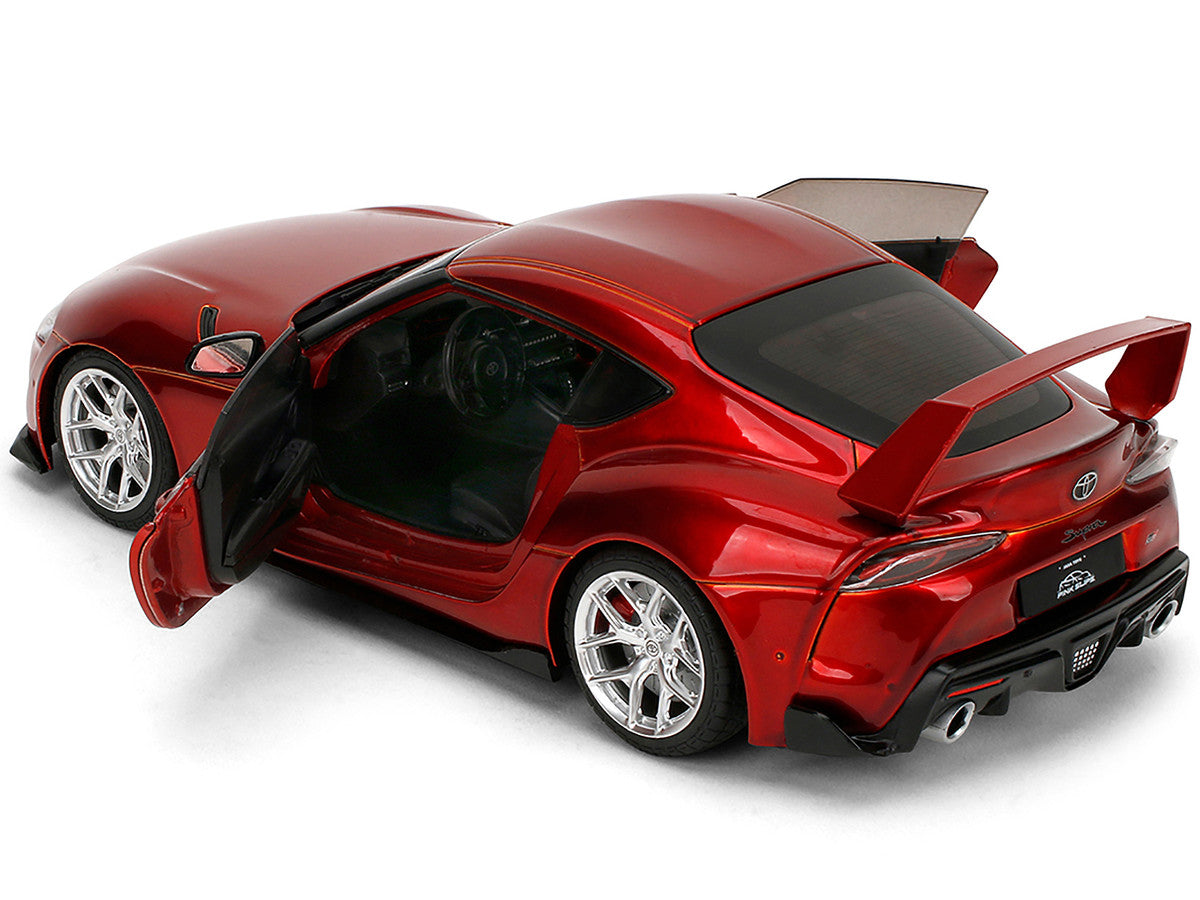 Toyota GR Supra Red Metallic "Pink Slips" Series 1/18 Diecast Model Car by Jada Jada