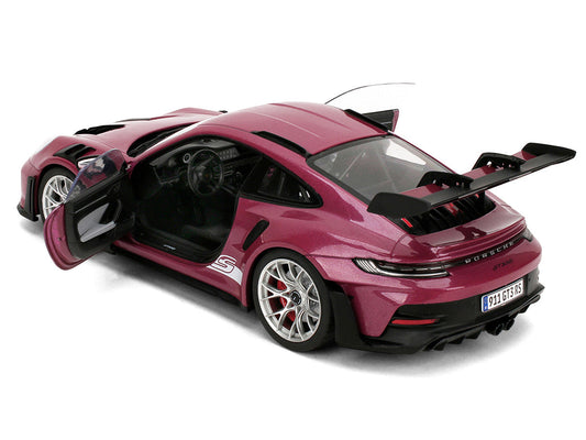 Porsche 911 GT3 RS Red Violet Metallic with White Stripes "Pink Slips" Series 1/18 Diecast Model Car by Jada Jada